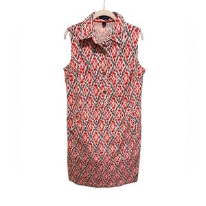 Lands' End Red and White Diamond Pattern Mini Dress - Welcome Spring! Size 12